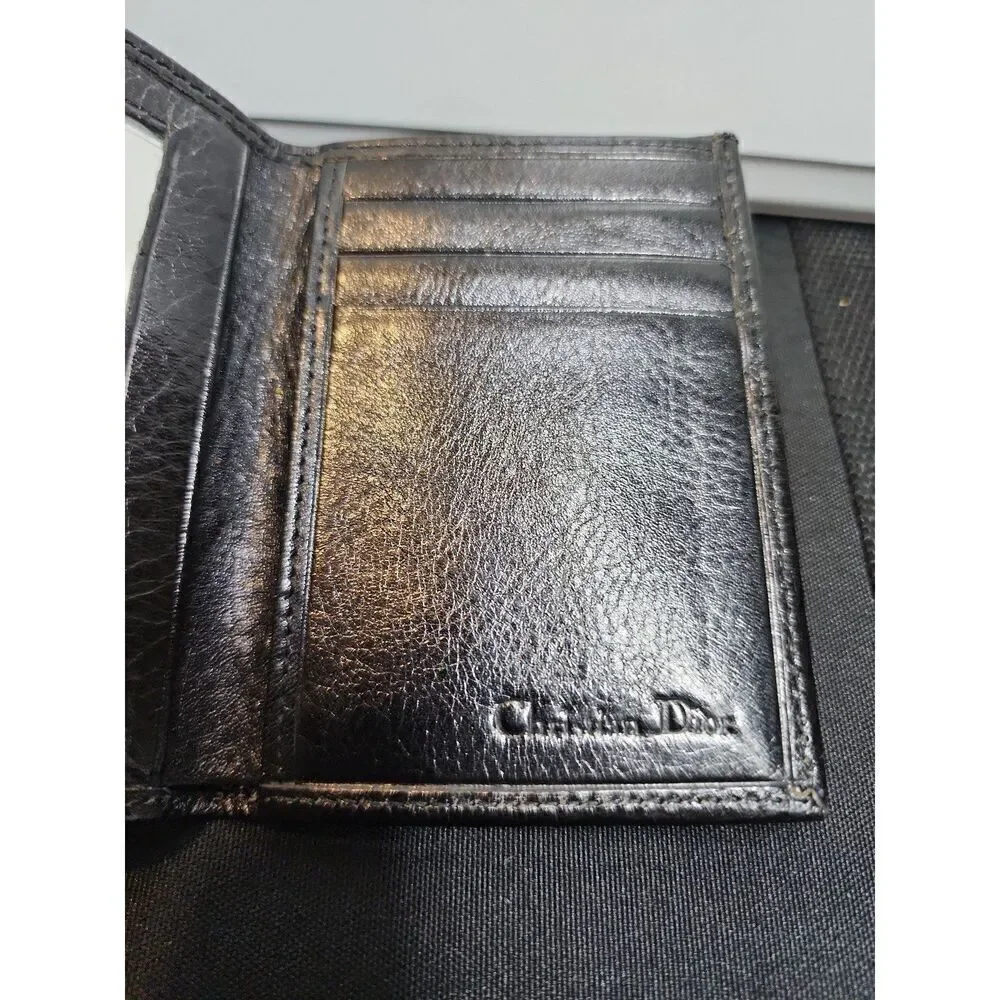 Christian Dior Vintage Black Leather Wallet